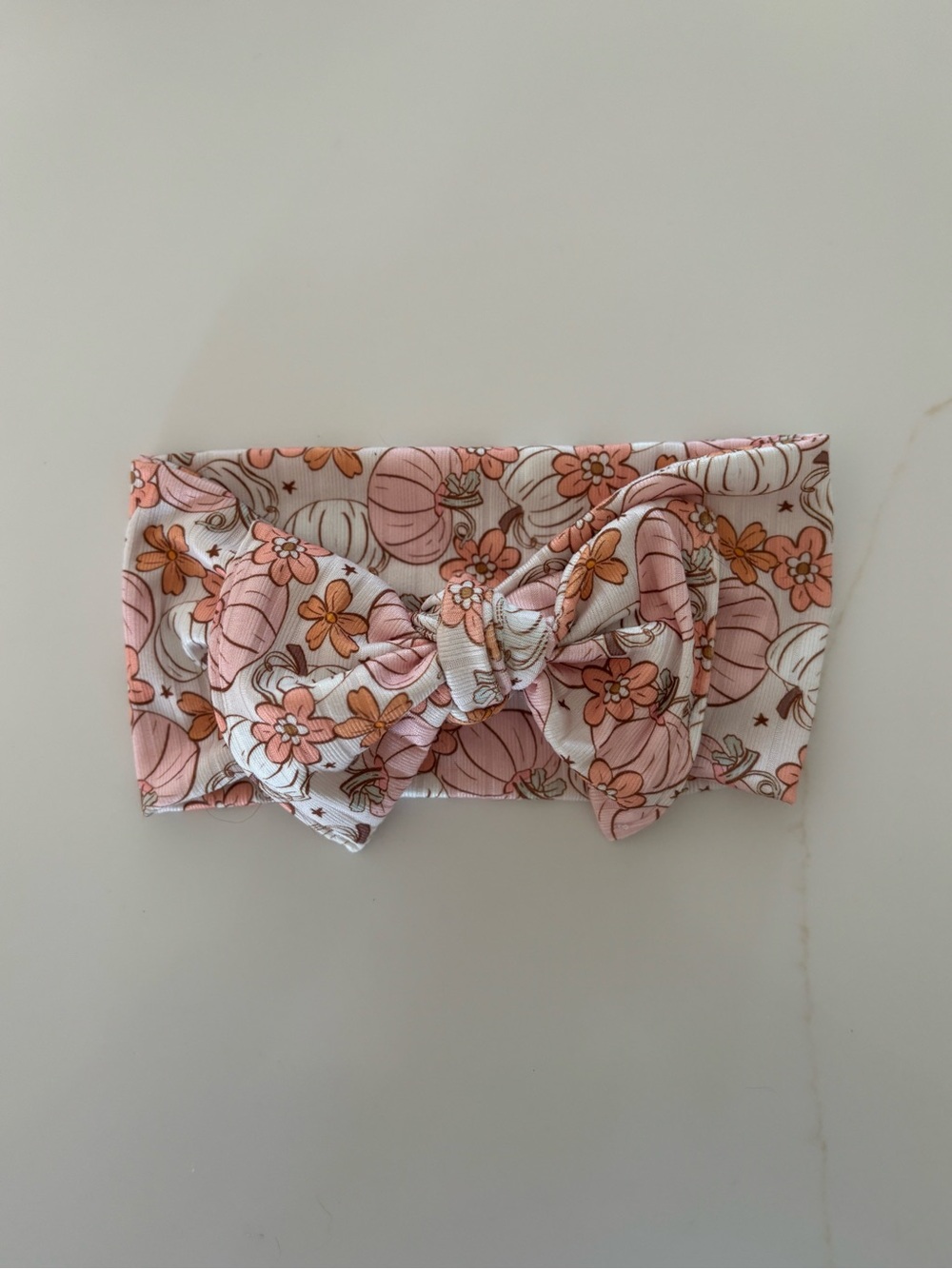 Small Shop Pumpkin and Floral Bow Headband